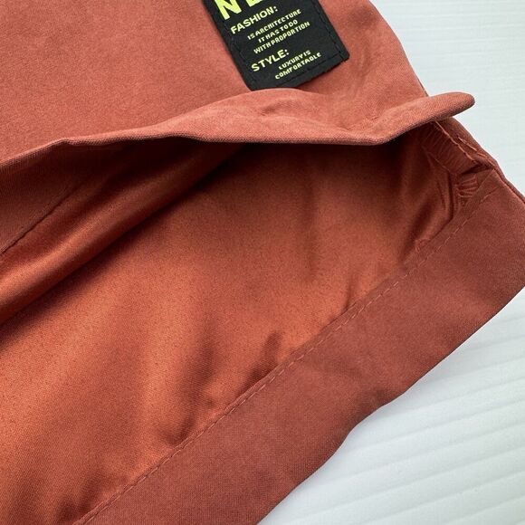 Mens Shorts Size XL Casual Rust Color Pockets Elastic Waist Drawstring - Picture 6 of 9